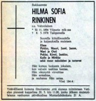 Rinkinen Hilma