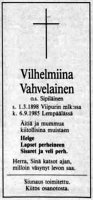 Vahvelainen Vilhelmiina